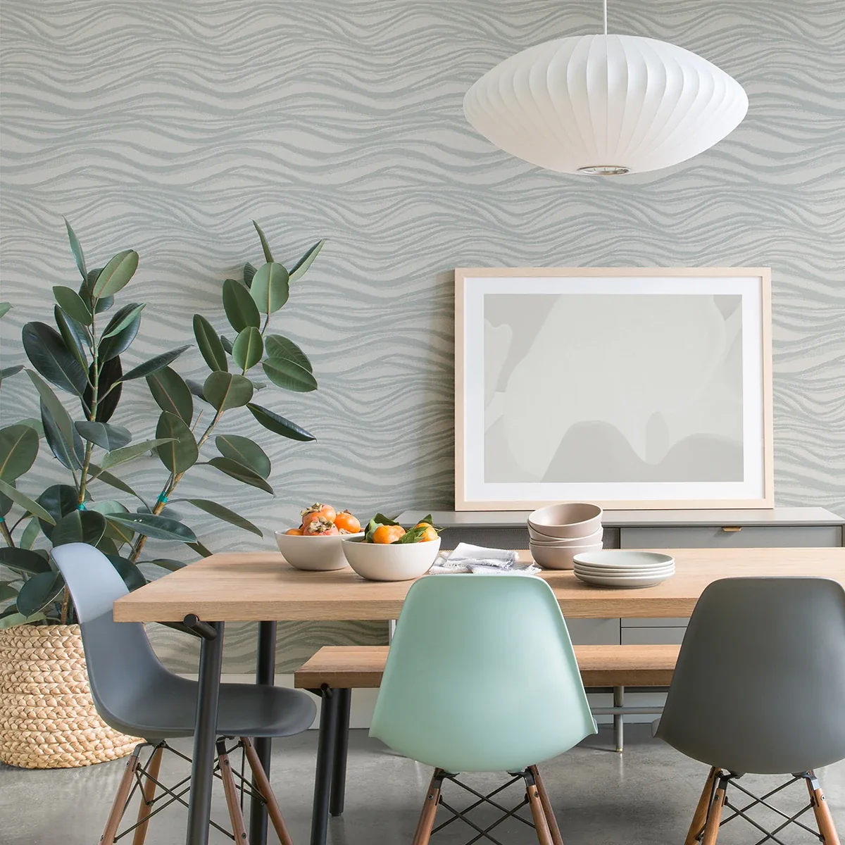 A-Street Prints Chorus Seafoam Wave Wallpaper - SKU 2975-87364