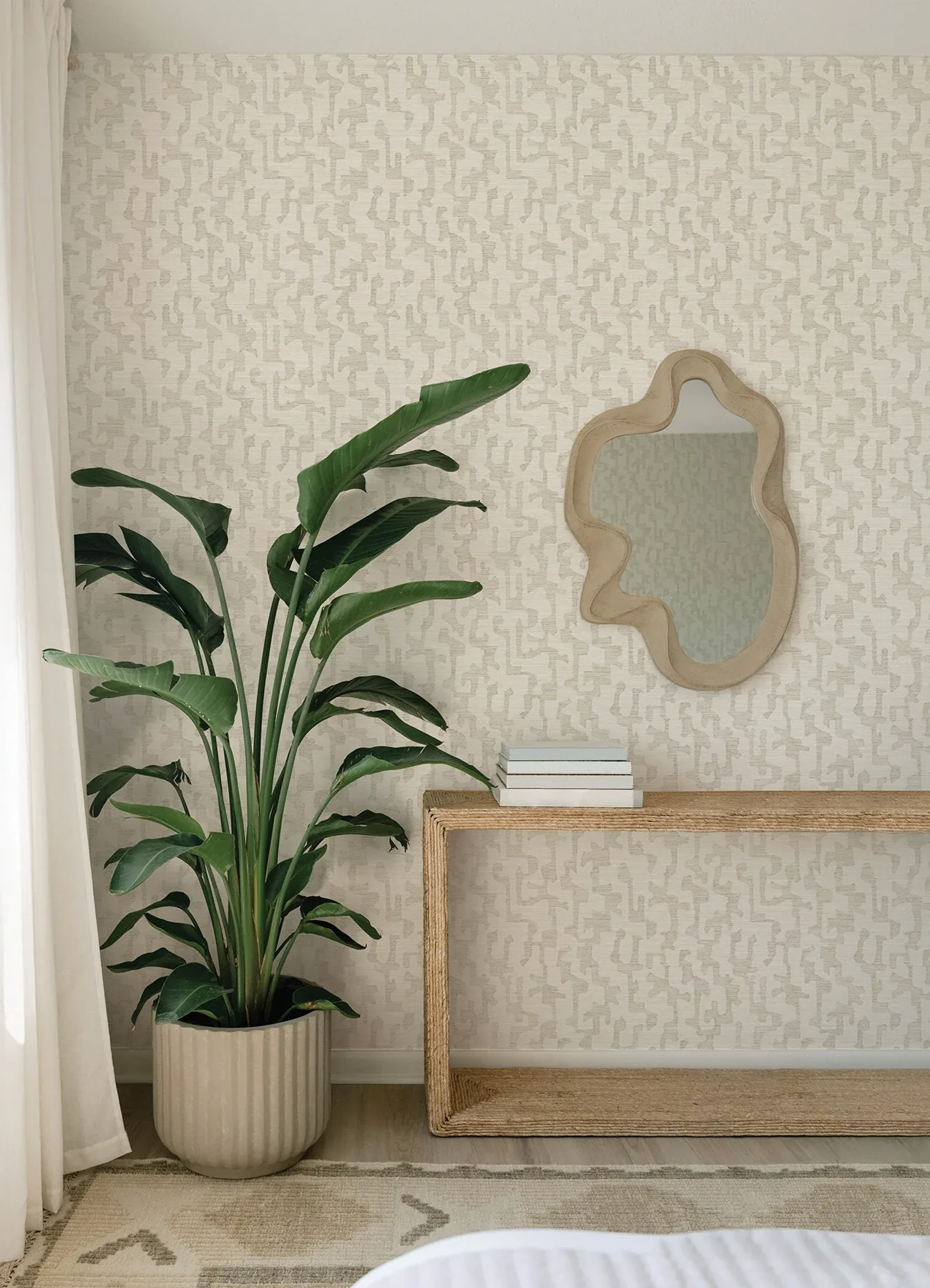 A-Street Prints Cipher Beige Geometric Faux Grasscloth Wallpaper - SKU 4177-27703