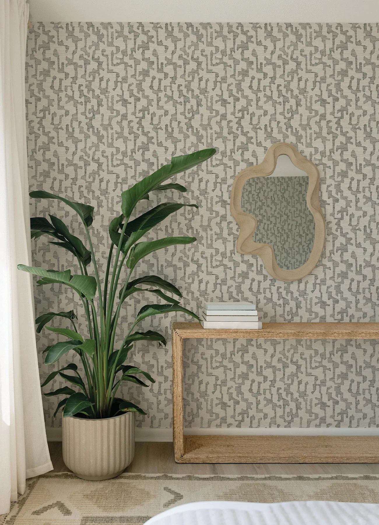 A-Street Prints Cipher Black Geometric Faux Grasscloth Wallpaper - SKU 4177-27704