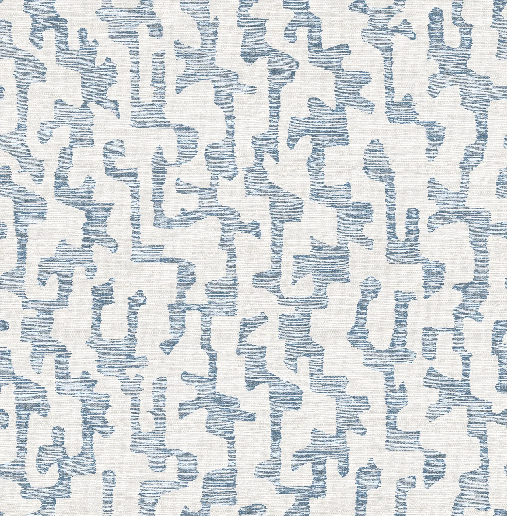 4177-27701 | Cipher Blue Geometric Faux Grasscloth Wallpaper