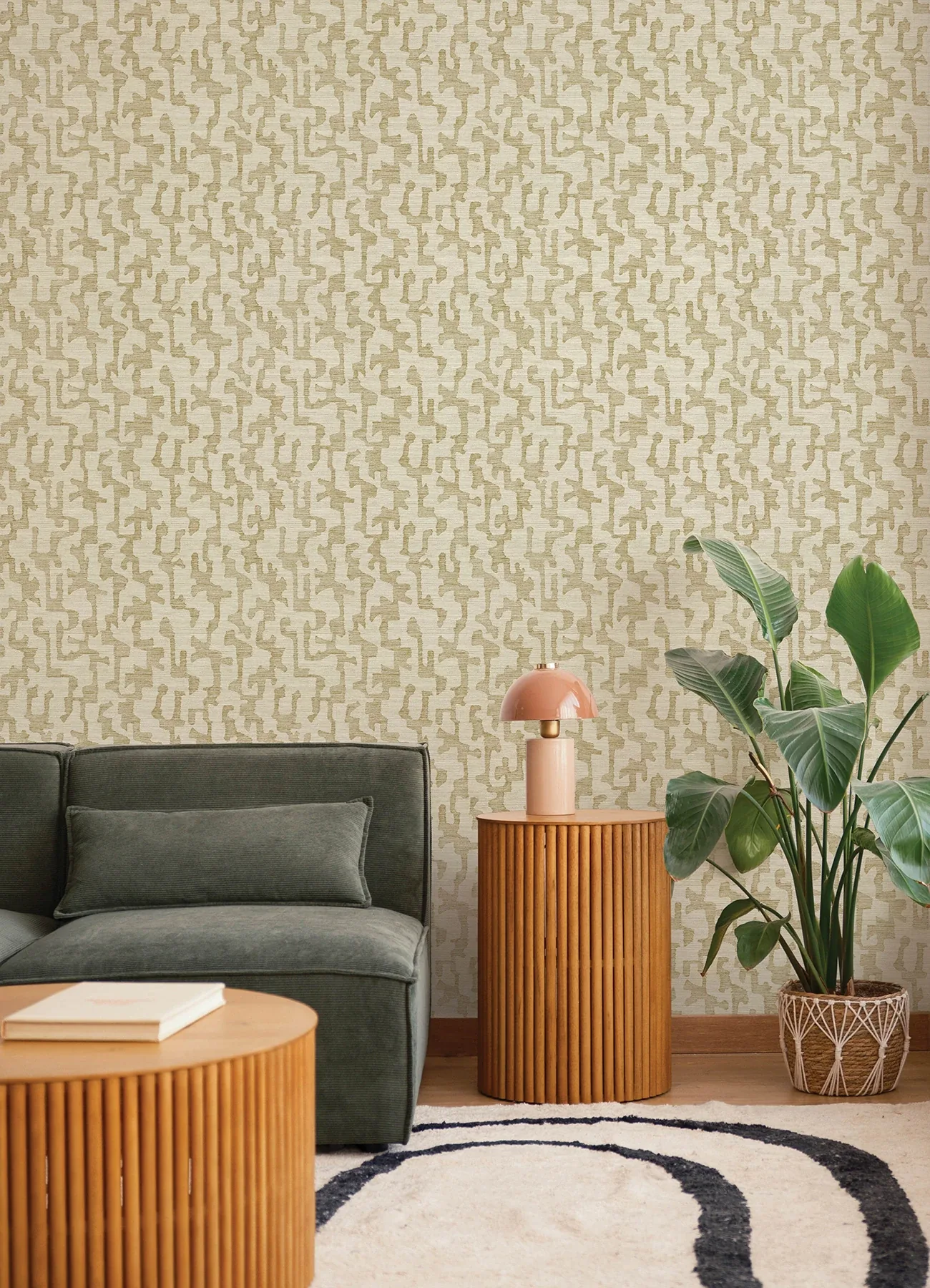 A-Street Prints Cipher Chestnut Geometric Faux Grasscloth Wallpaper - SKU 4177-27700