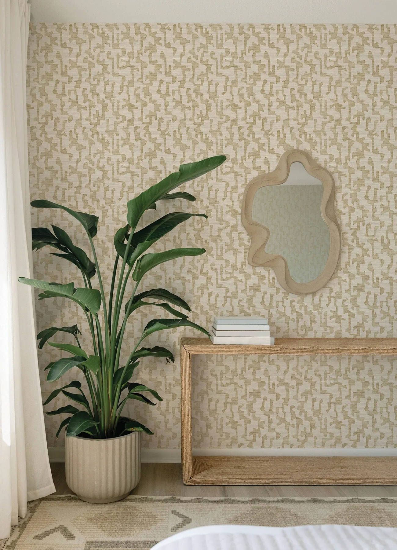 A-Street Prints Cipher Chestnut Geometric Faux Grasscloth Wallpaper - SKU 4177-27700
