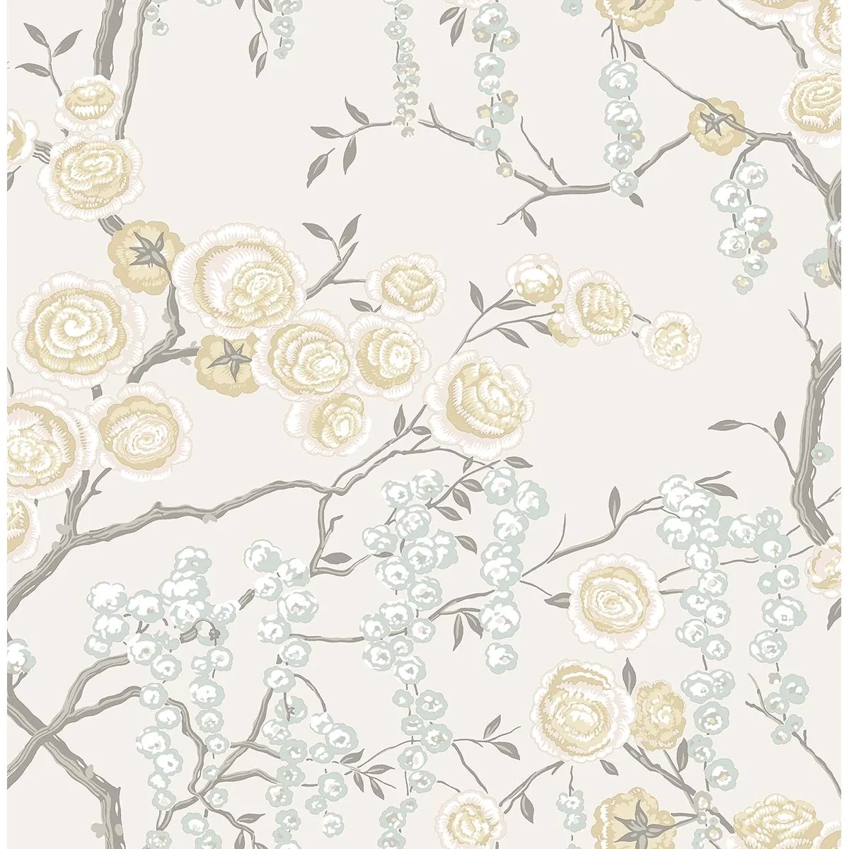 A-Street Prints Citrine Peony Tree Wallpaper - SKU 2785-24833
