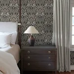 A-Street Prints Collins Charcoal Damask Wallpaper - SKU 4173-27654