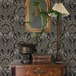 A-Street Prints Collins Charcoal Damask Wallpaper - SKU 4173-27654