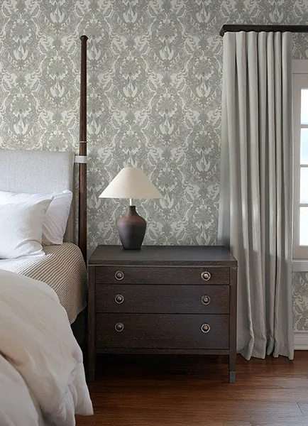 A-Street Prints Collins Light Blue Damask Wallpaper - SKU 4173-27655