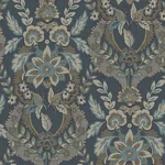A-Street Prints Collins Teal Damask Wallpaper - SKU 4173-27653