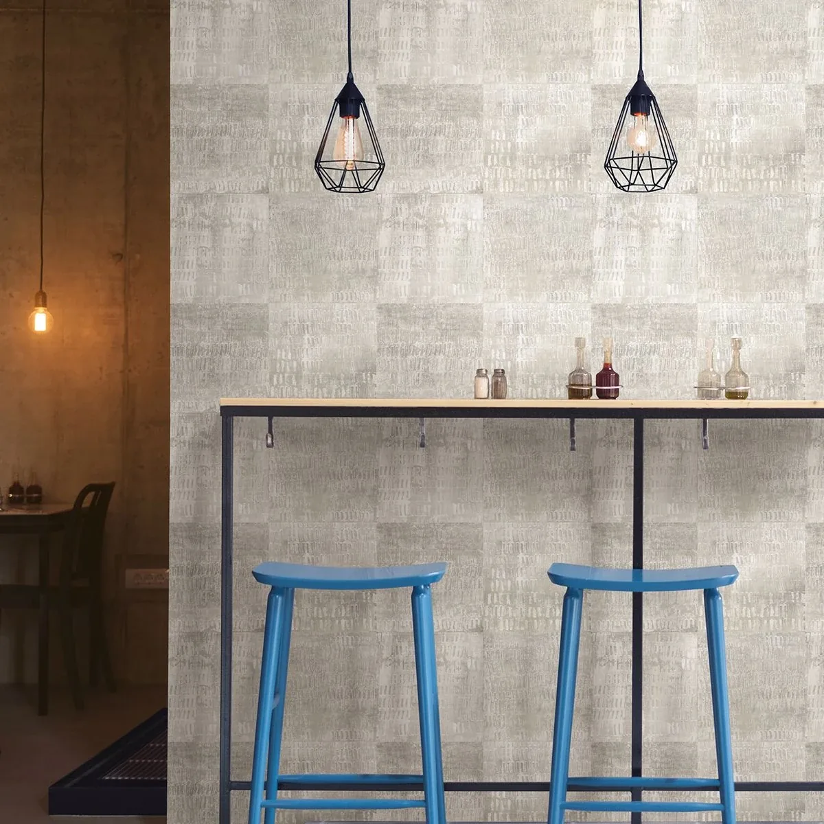 A-Street Prints Conundrum Silver Faux Metal Wallpaper - SKU 2922-25382