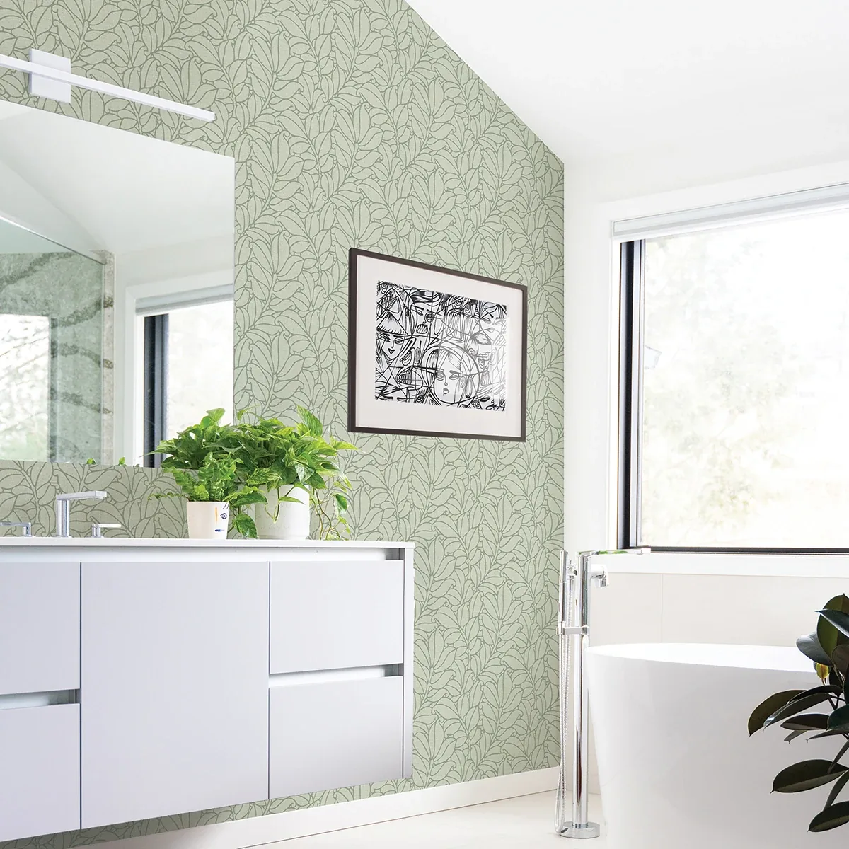 A-Street Prints Coraline Green Leaf Wallpaper | Wallpaper Twins A-Street Prints Coraline Green Leaf Wallpaper - SKU 2971-86320