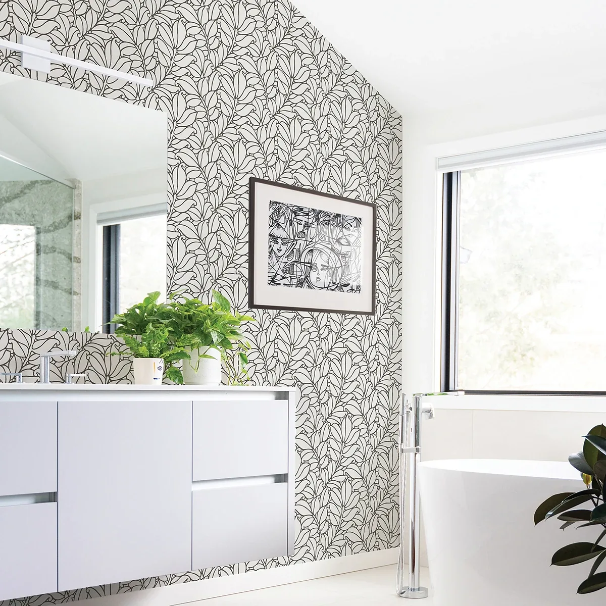 A-Street Prints Coraline White Leaf Wallpaper | Wallpaper Twins A-Street Prints Coraline White Leaf Wallpaper - SKU 2971-86322