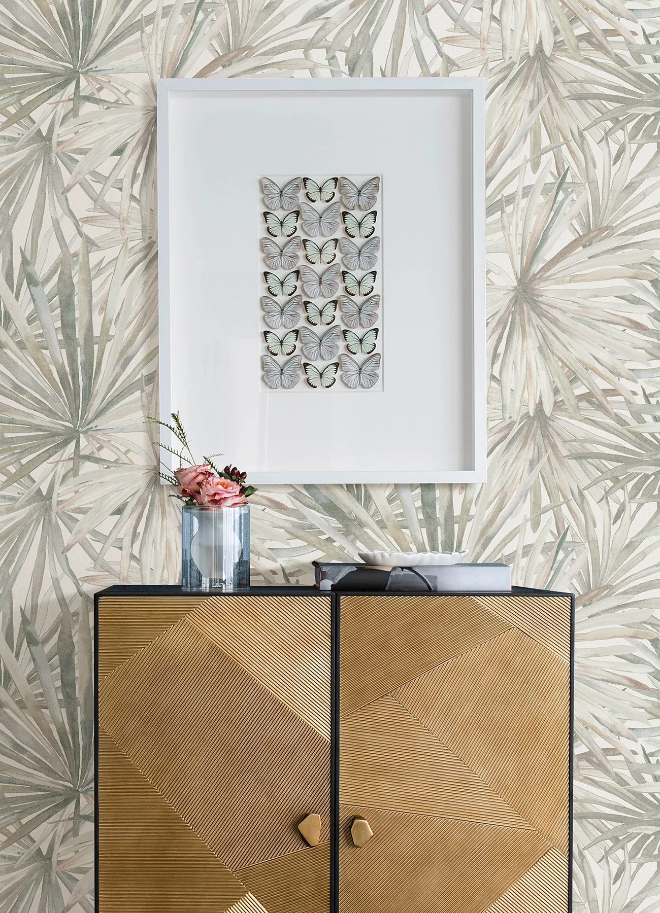 A-Street Prints Corifa Cream Palm Leaf Wallpaper - SKU 4193-7450