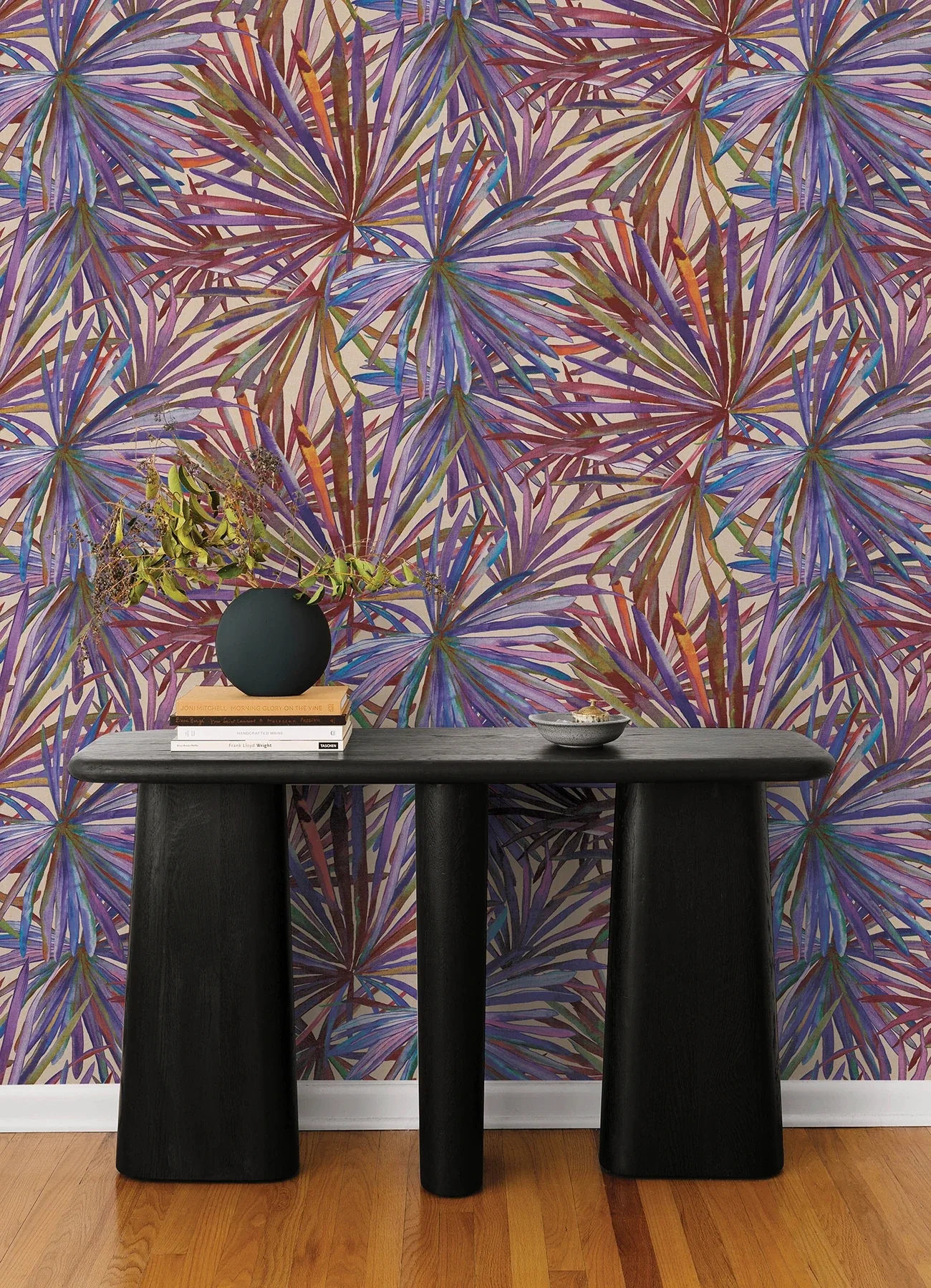 A-Street Prints Corifa Purple Palm Leaf Wallpaper - SKU 4193-7452