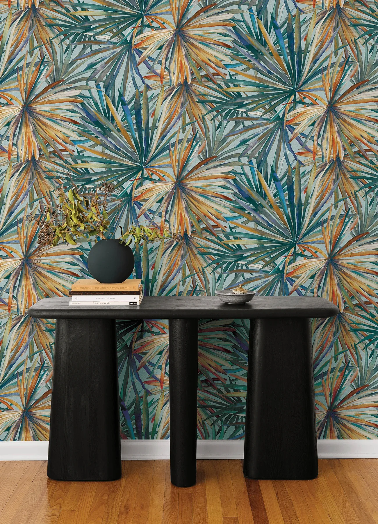 A-Street Prints Corifa Sea Green Palm Leaf Wallpaper - SKU 4193-7451