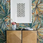 A-Street Prints Corifa Sea Green Palm Leaf Wallpaper - SKU 4193-7451