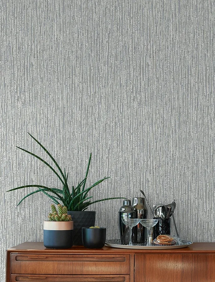 A-Street Prints Corliss Grey Beaded Strands Wallpaper - SKU 4141-27154