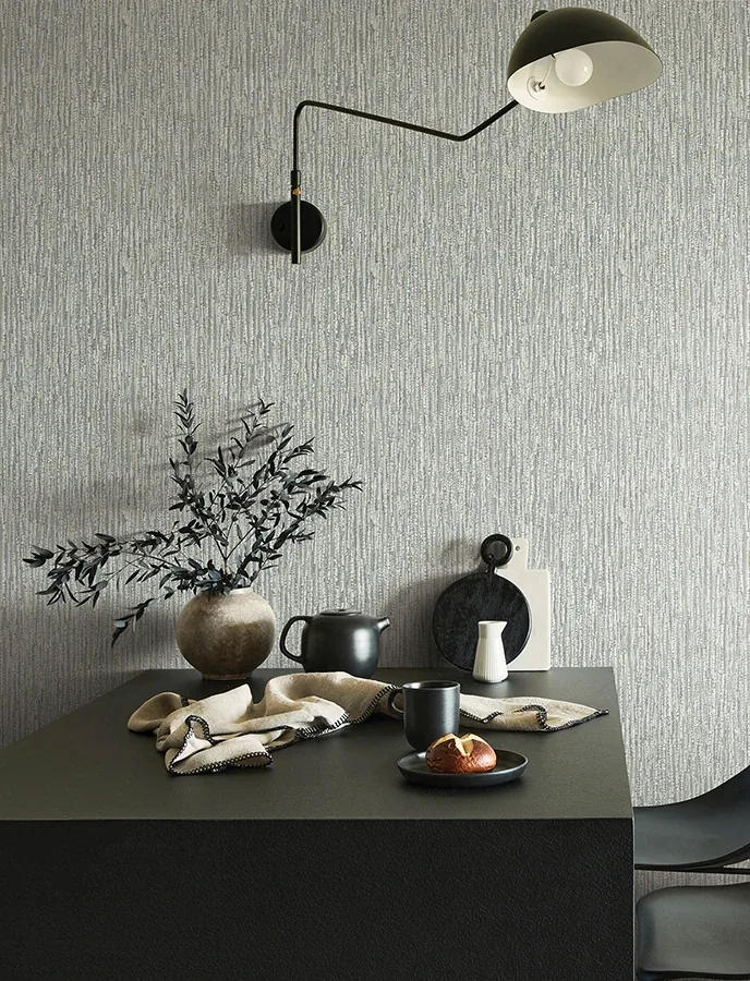 A-Street Prints Corliss Grey Beaded Strands Wallpaper - SKU 4141-27154