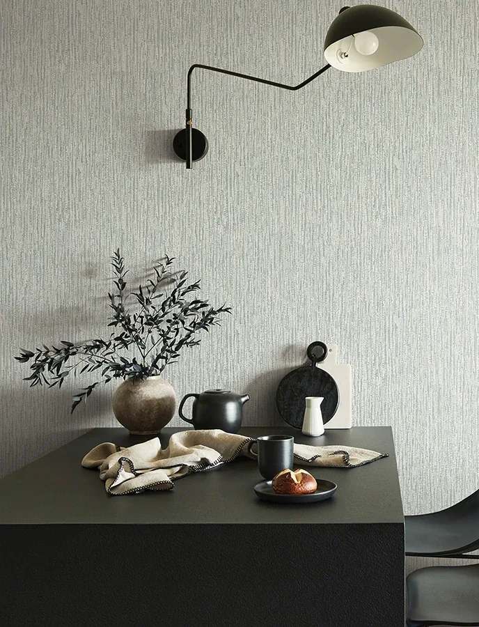A-Street Prints Corliss Light Grey Beaded Strands Wallpaper - SKU 4141-27155