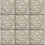 A-Street Prints Cornelius Grey Tin Ceiling Tile Wallpaper - SKU 2922-23764