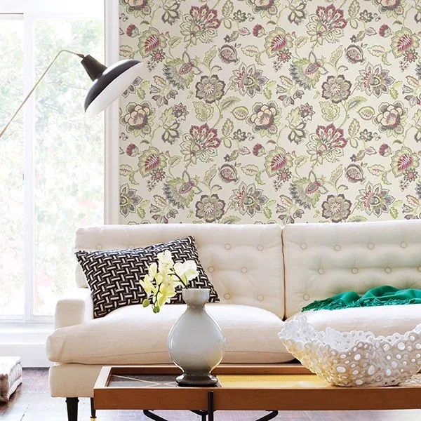 A-Street Prints Corona Green Jacobean Wallpaper - SKU 2901-87513