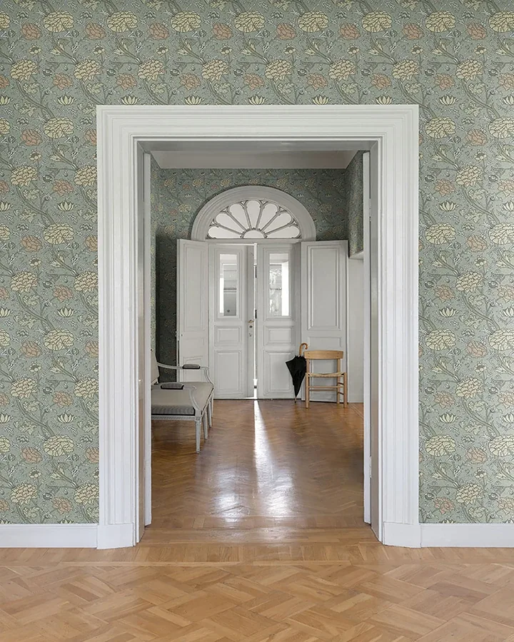 A-Street Prints Cray Light Blue Floral Trail Wallpaper - SKU 4153-82034