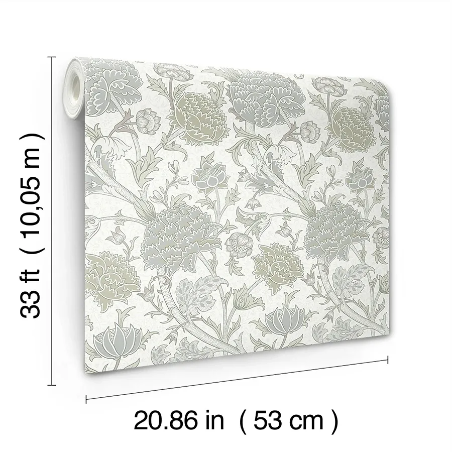 A-Street Prints Cray Light Green Floral Trail Wallpaper - SKU 4153-82032