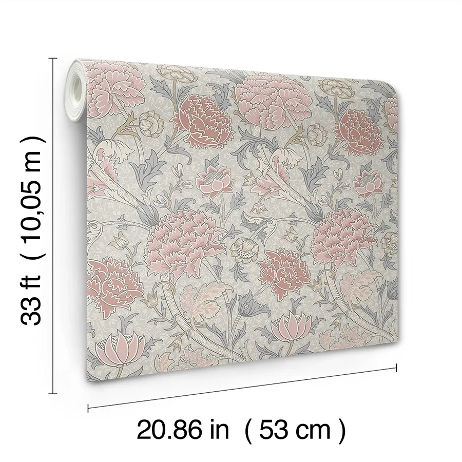 A-Street Prints Cray Pink Floral Trail Wallpaper - SKU 4153-82033