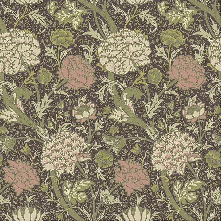 4153-82036 | Cray Plum Floral Trail Wallpaper