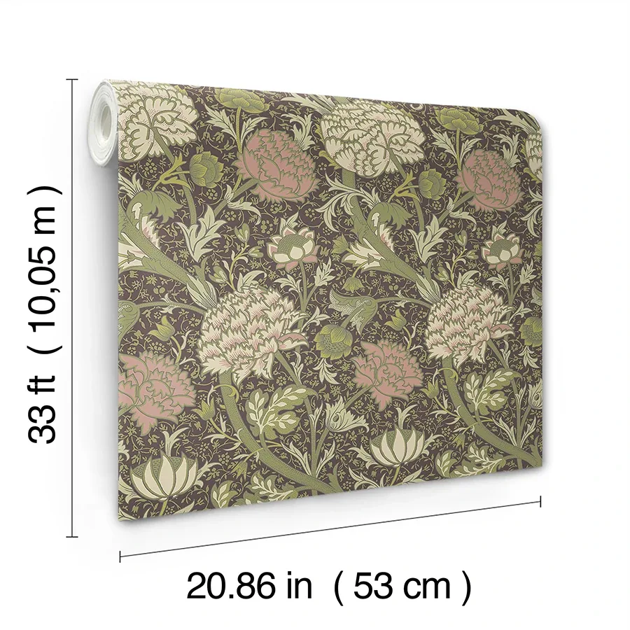A-Street Prints Cray Plum Floral Trail Wallpaper - SKU 4153-82036