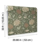 A-Street Prints Cray Sea Green Floral Trail Wallpaper - SKU 4153-82035