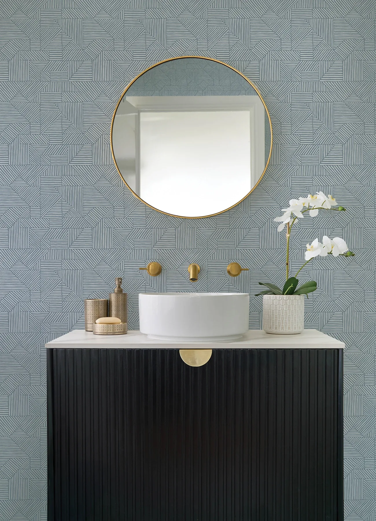 A-Street Prints Crescendo Blue Block Geometric Wallpaper - SKU 4177-83304