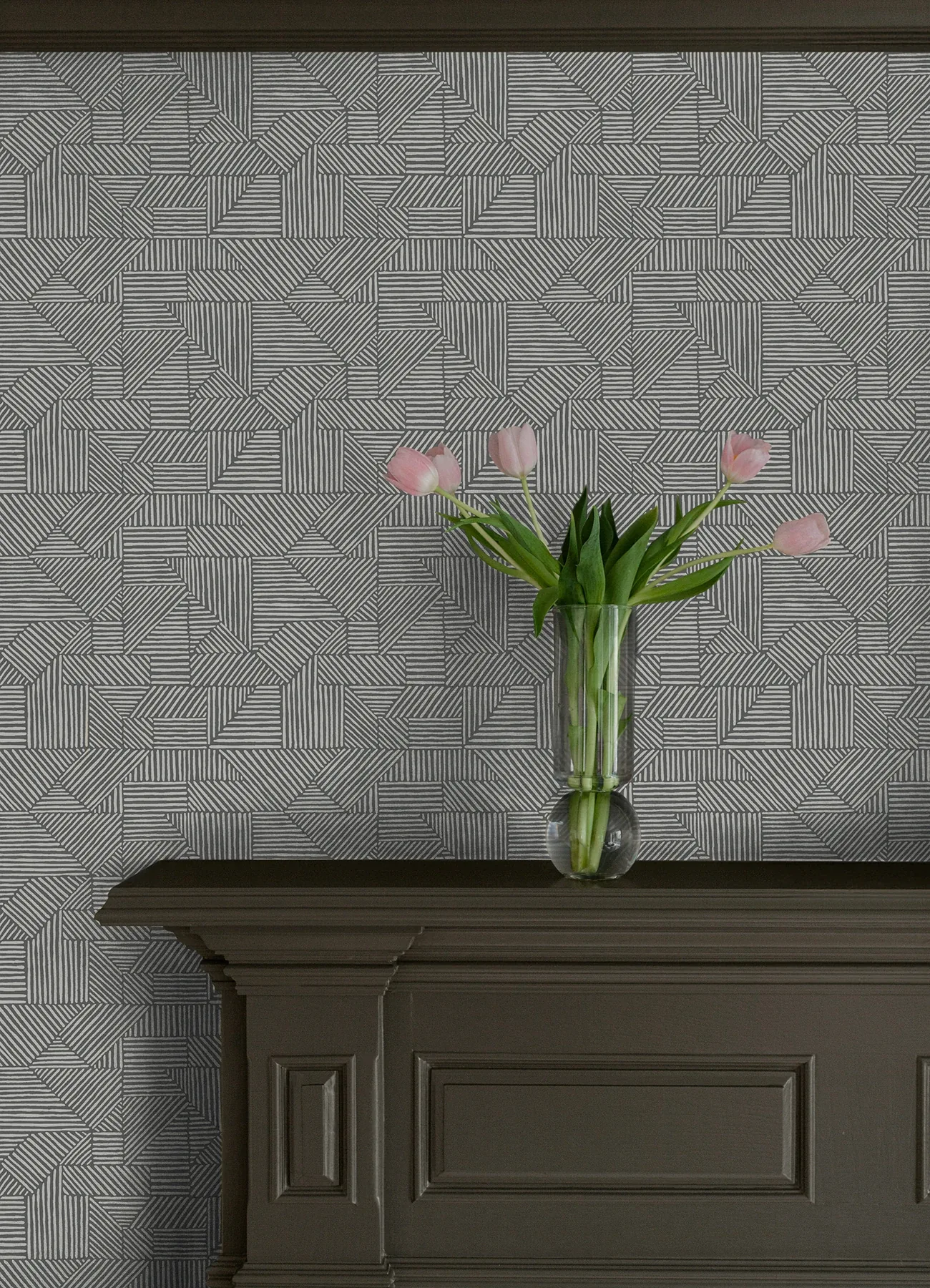 A-Street Prints Crescendo Dark Grey Block Geometric Wallpaper - SKU 4177-83302