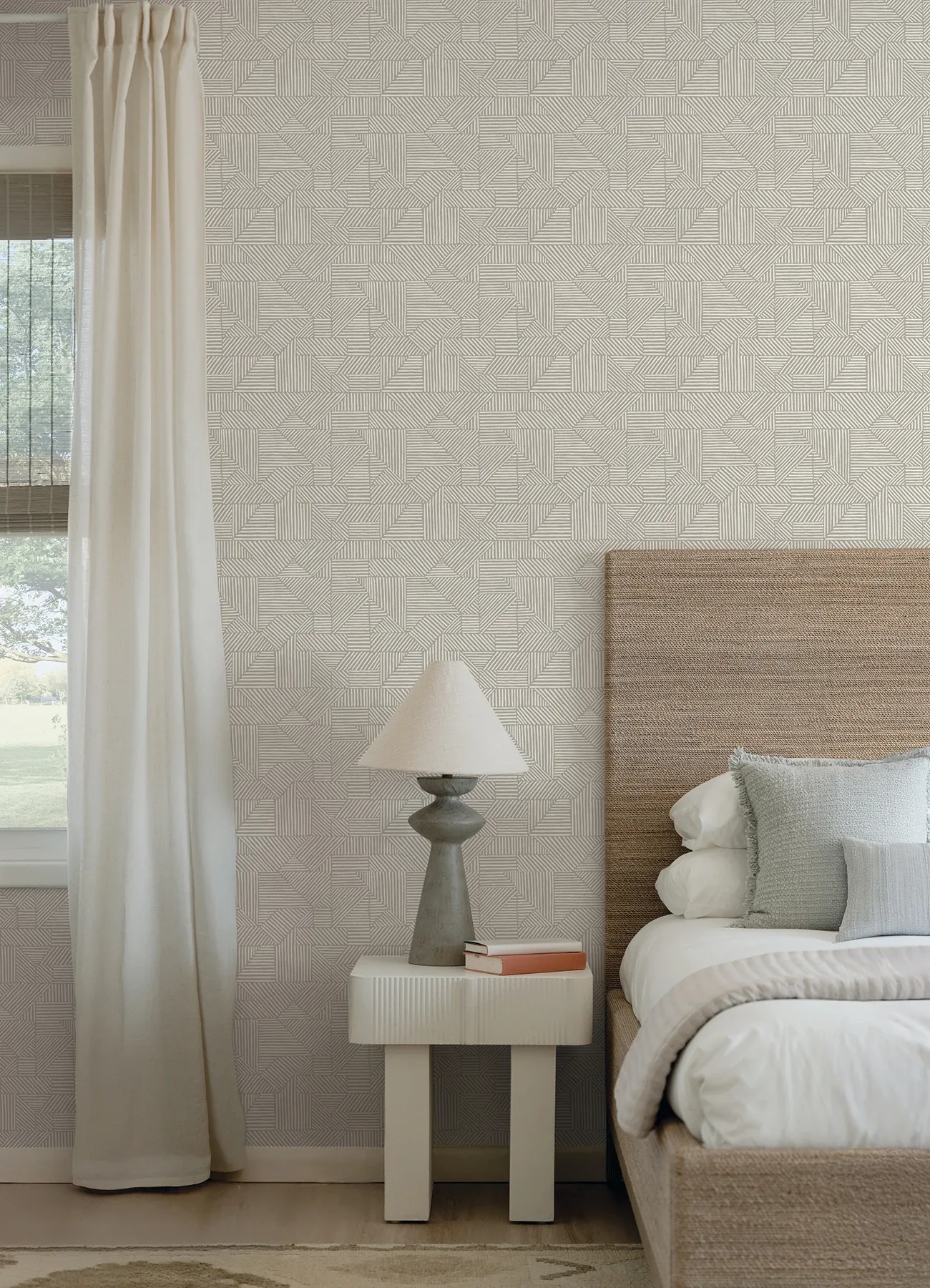 A-Street Prints Crescendo Light Grey Block Geometric Wallpaper - SKU 4177-83303