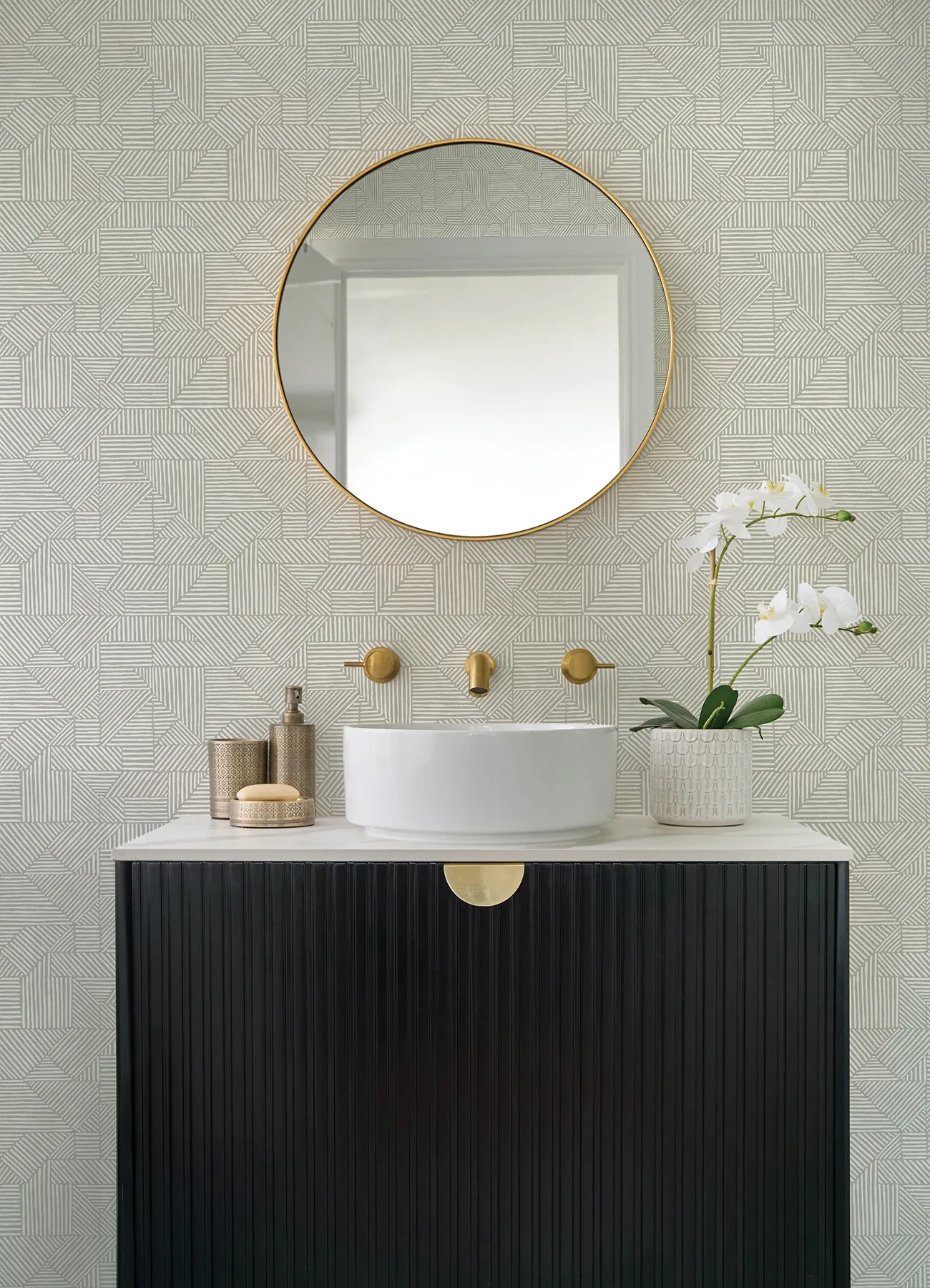 A-Street Prints Crescendo Light Grey Block Geometric Wallpaper - SKU 4177-83303