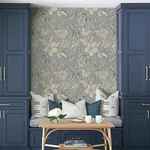 A-Street Prints Crestwood Grey Crowned Crane Wallpaper - SKU 4034-26793