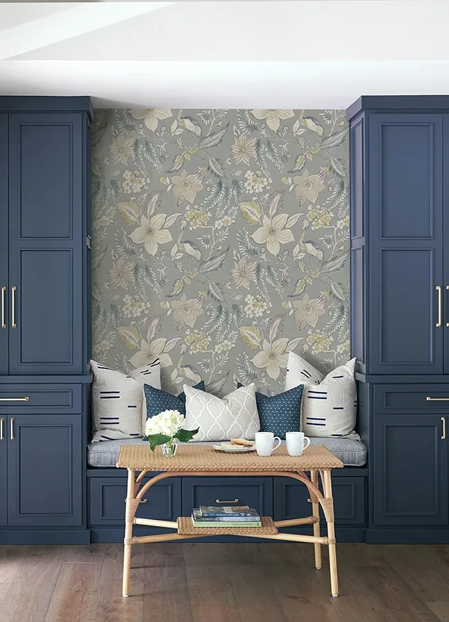 A-Street Prints Crestwood Grey Crowned Crane Wallpaper - SKU 4034-26793
