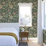 A-Street Prints Crestwood Sea Green Crowned Crane Wallpaper - SKU 4034-26792