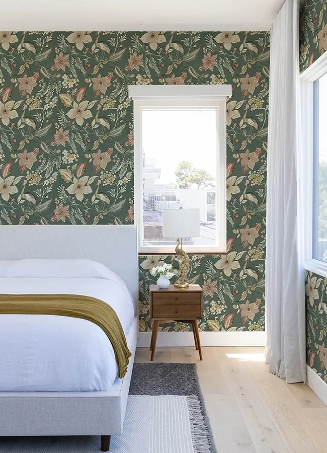 A-Street Prints Crestwood Sea Green Crowned Crane Wallpaper - SKU 4034-26792