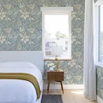 A-Street Prints Crestwood Sky Blue Crowned Crane Wallpaper - SKU 4034-26791