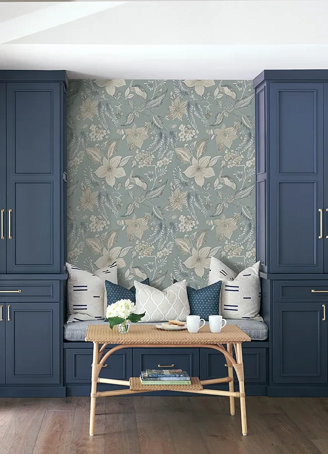 A-Street Prints Crestwood Sky Blue Crowned Crane Wallpaper - SKU 4034-26791