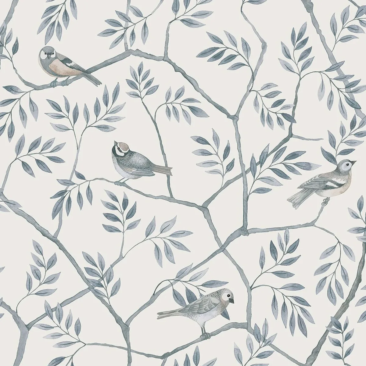 A-Street Prints Crossbill Light Blue Branches Wallpaper - SKU 2948-27016