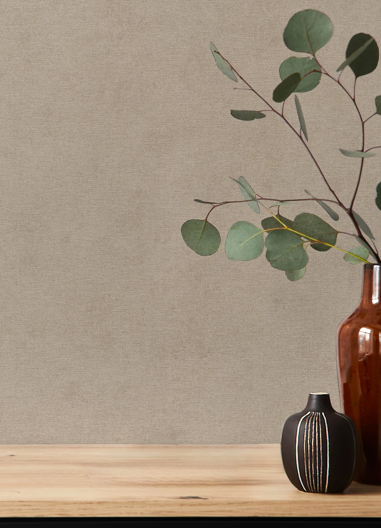 A-Street Prints Cullen Light Brown Faux Linen Wallpaper - SKU 4202-408164