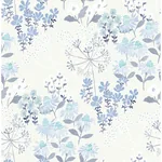 A-Street Prints Cultivate Blue Springtime Blooms Wallpaper - SKU 4122-27017