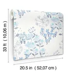 A-Street Prints Cultivate Blue Springtime Blooms Wallpaper - SKU 4122-27017