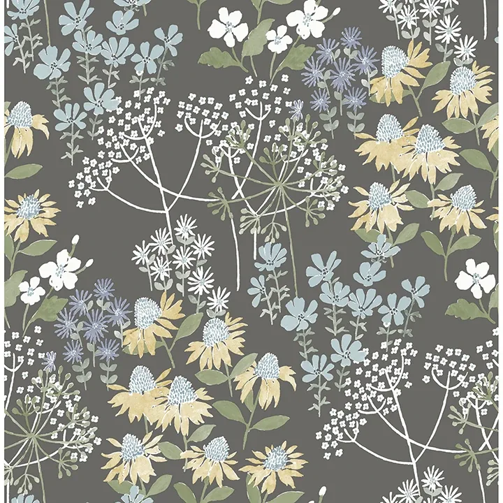 4122-27018 | Cultivate Grey Springtime Blooms Wallpaper