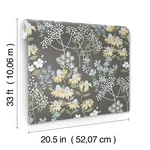 A-Street Prints Cultivate Grey Springtime Blooms Wallpaper - SKU 4122-27018