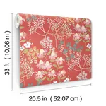 A-Street Prints Cultivate Red Springtime Blooms Wallpaper - SKU 4122-27019