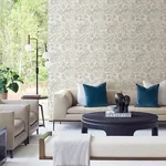 A-Street Prints Culver Grey Jacobean Wallpaper - SKU 4034-26780