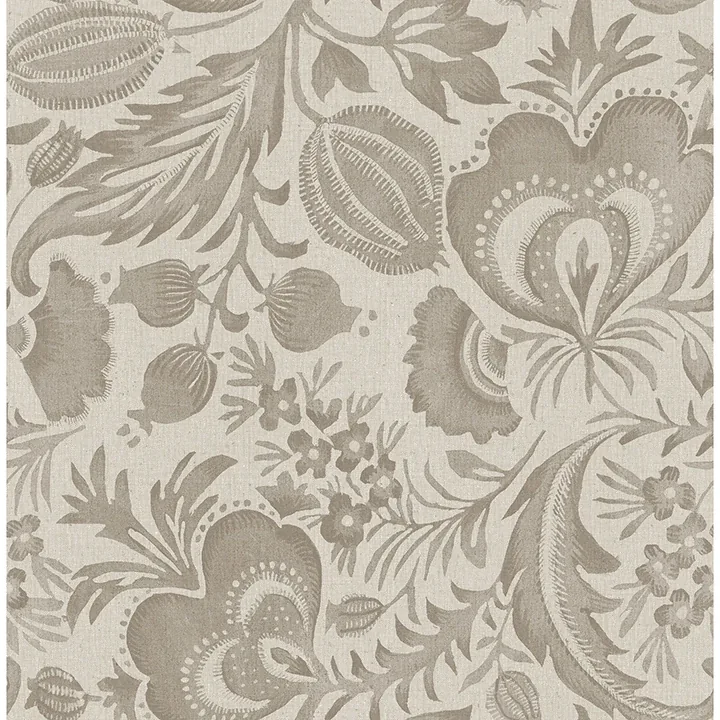 4034-26782 | Culver Light Brown Jacobean Wallpaper