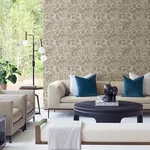 A-Street Prints Culver Light Brown Jacobean Wallpaper - SKU 4034-26782