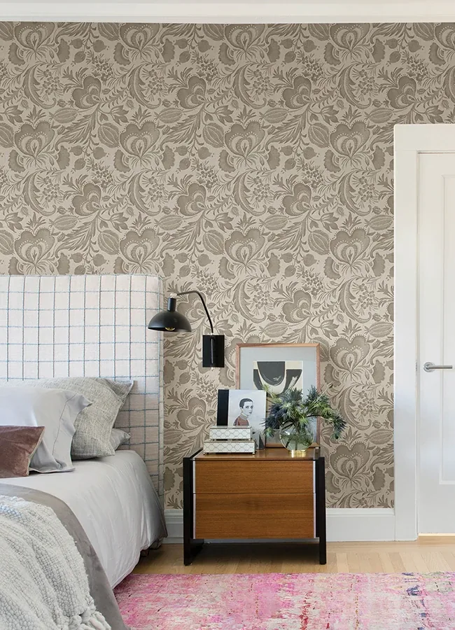 A-Street Prints Culver Light Brown Jacobean Wallpaper - SKU 4034-26782